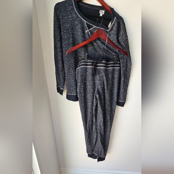 Black Bow Lounge Set Crewneck Terry Top Drawstring Jogger size S Viscose - Picture 7 of 9